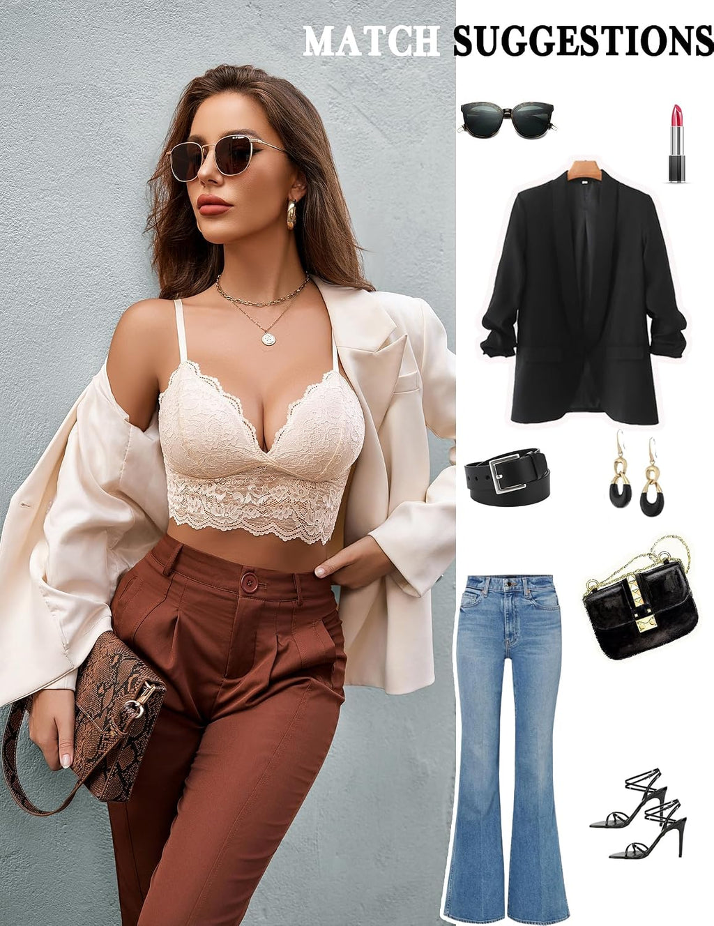 Avidlove dam spets bustier camisole sexig crop top V-ringad bralette undertröja bh spagettiremmar tank basic magfri toppar festival going outfit