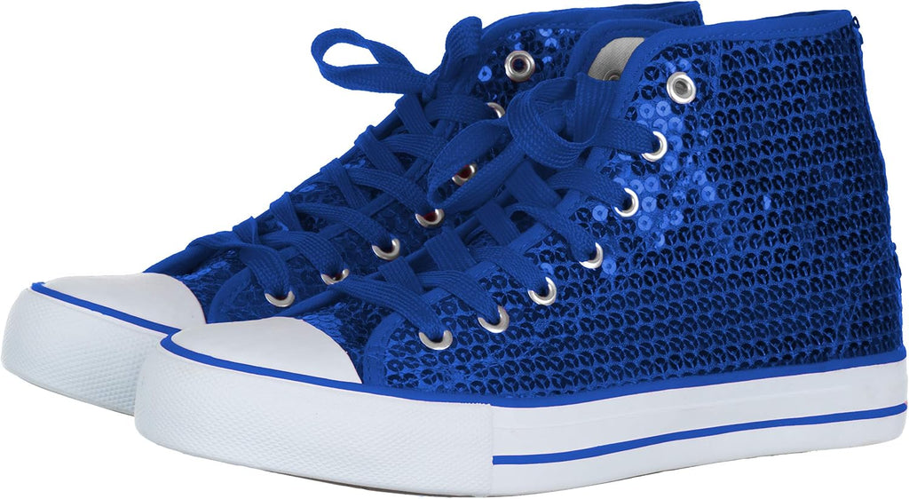 Brandsseller Dam Glitter sneakers paljetter halv höga spets damstövlar.