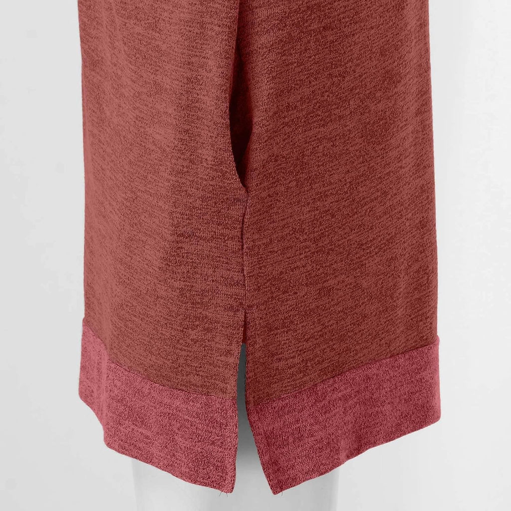 HUIFUAO T-shirt för kvinnor långärmad rund hals färgblock delad topp lös pullover topp skjorta kvinnor svart plus size t-shirt