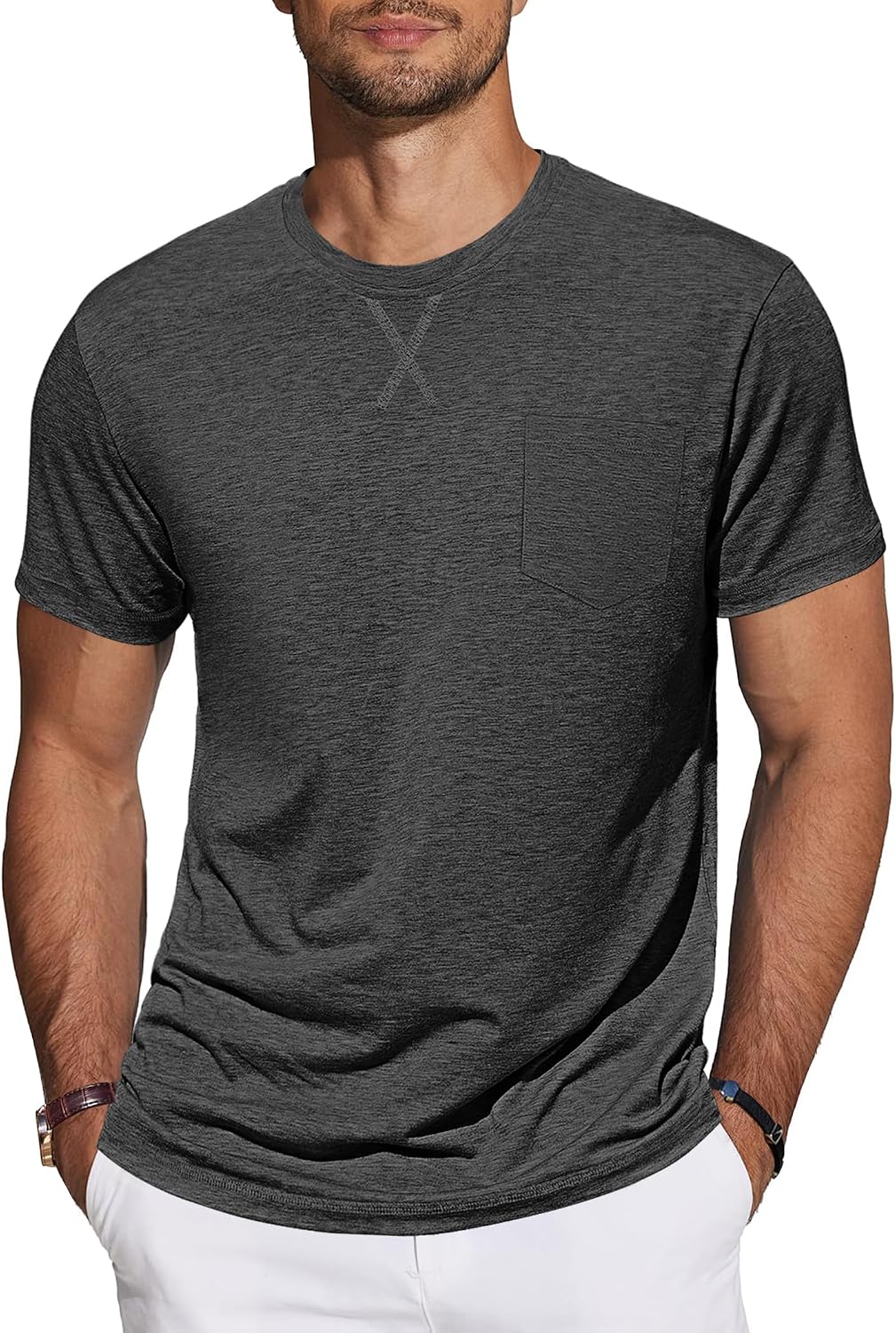 TARAINYA T-shirt herr bomull kortärmad rund hals enfärgad skjortor män sommar M-4XL