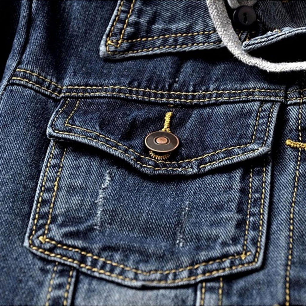Huvtröjor för kvinnor vardaglig sommar långärmad huvtröja denimjackor button down trendig jeansjacka med huva
