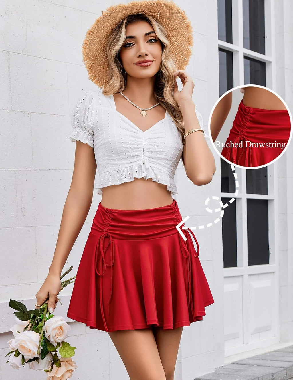 Avidlove Women's Mini Skirt Sexy Short Pleated A Cut High Waist Pleated Summer Skater Skirts