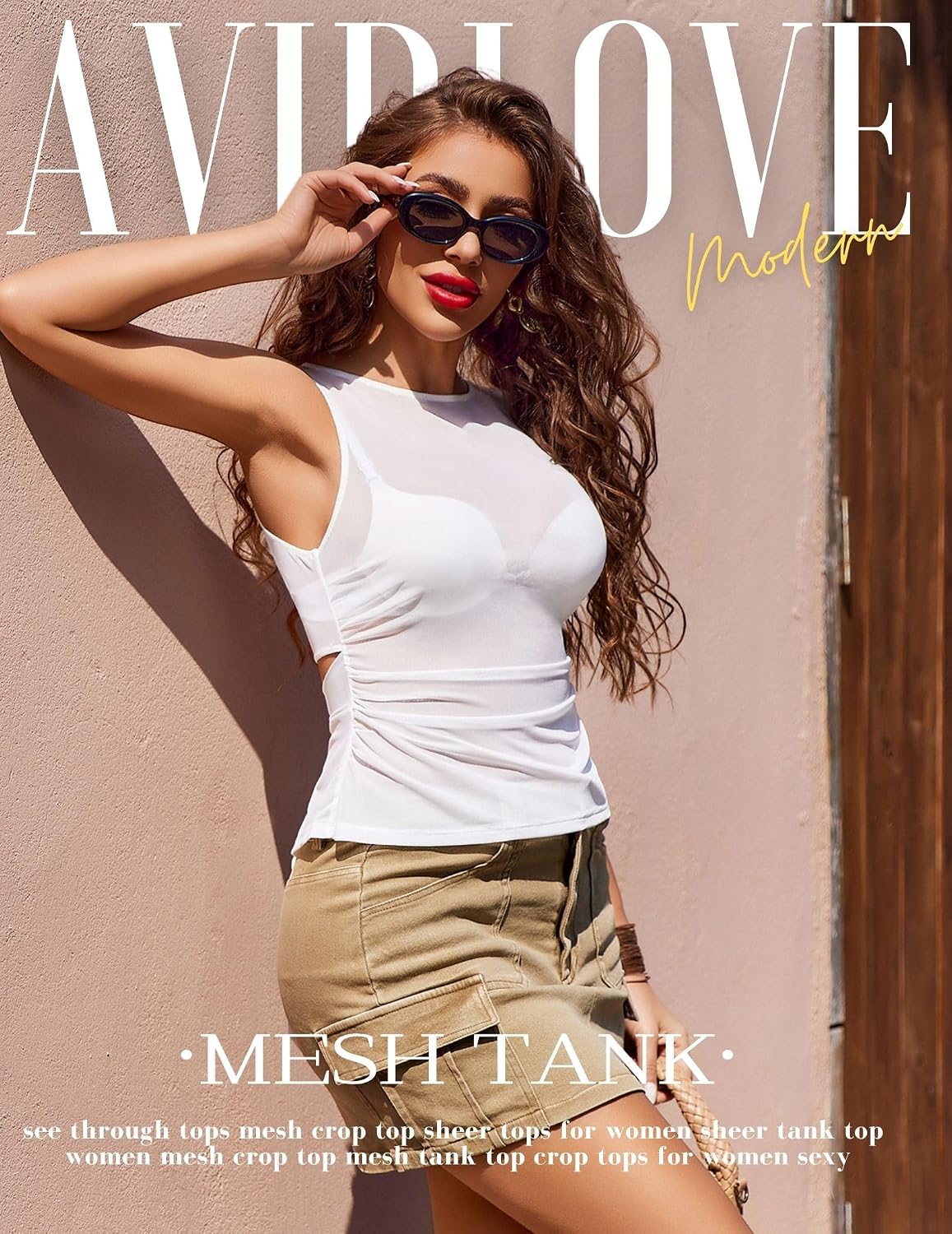 Avidlove Dam elegant genomsytt topp ärmlös linne sexig transparent bodys spets mesh festival outfit rave slim fit undertröjor camisole linne