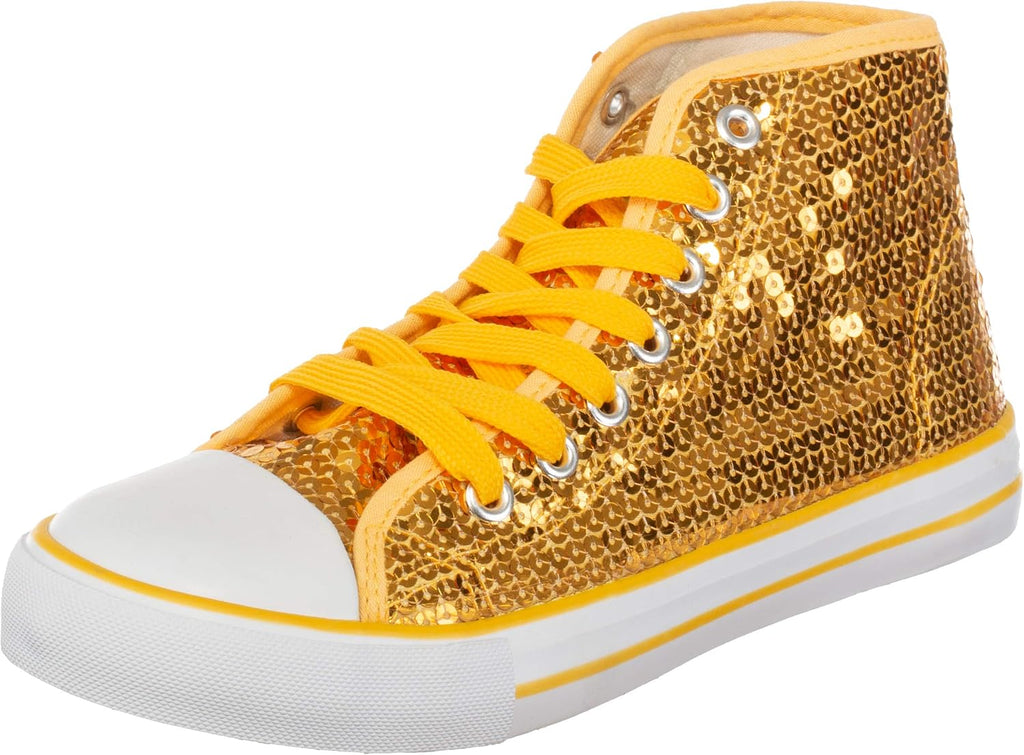 Brandsseller Dam Glitter sneakers paljetter halv höga spets damstövlar.