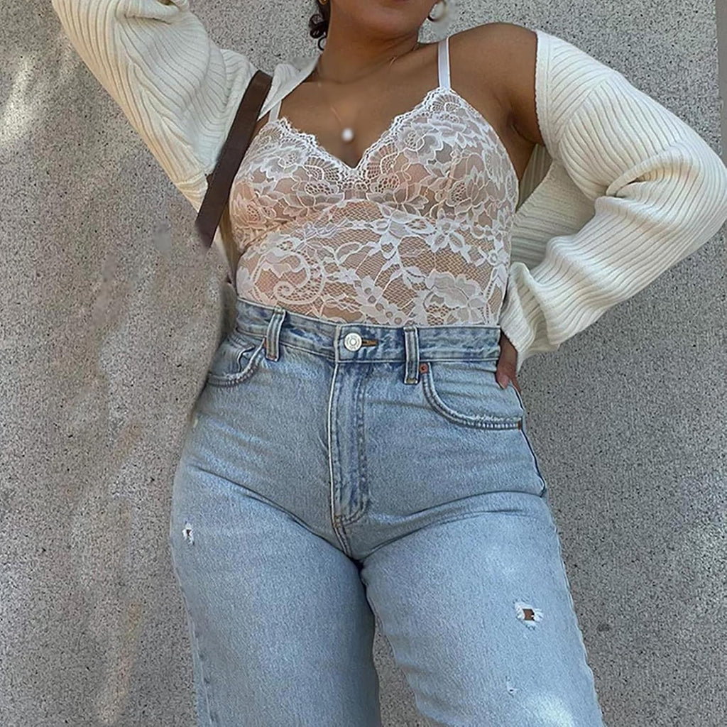 Onewus dam plus size bodysuit med höftlyft