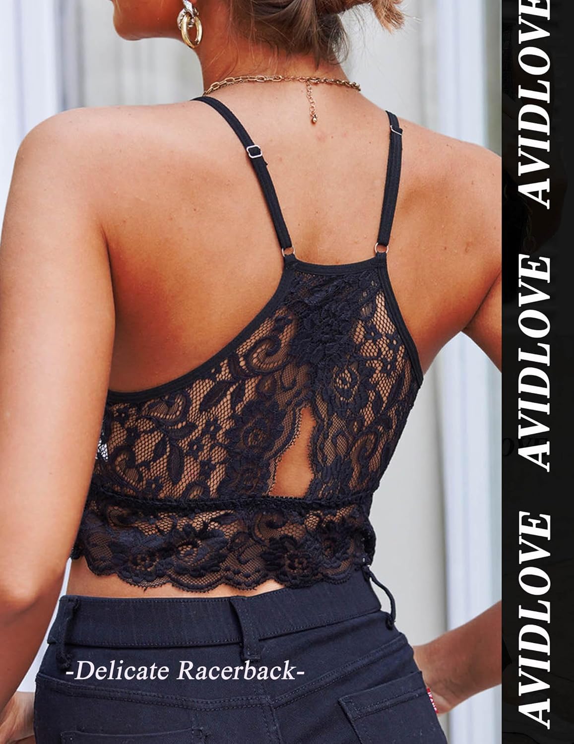 Avidlove Damer spets crop top camilose undertröja magfri toppar