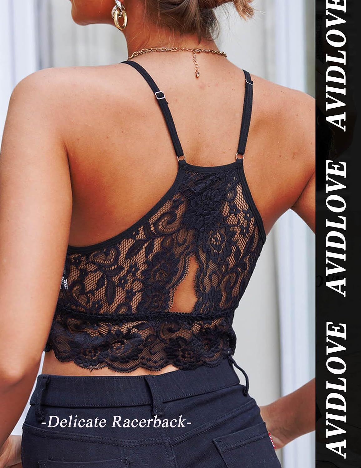 Avidlove Damer spets crop top camilose undertröja magfri toppar
