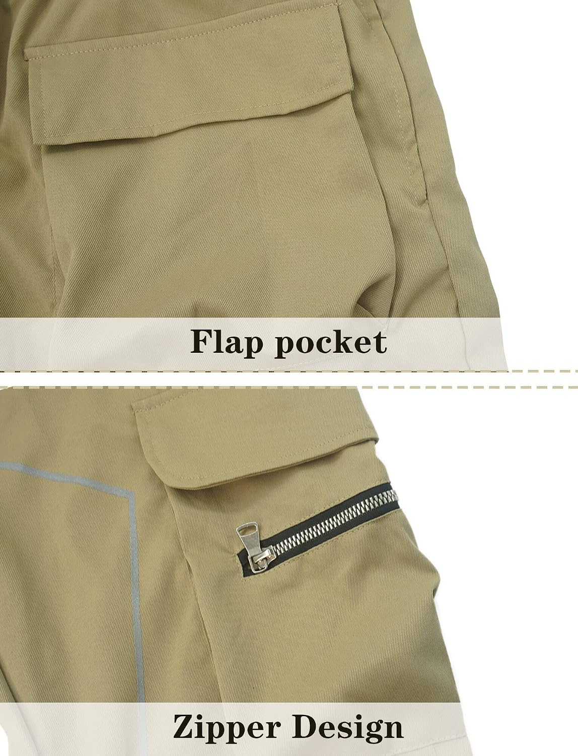 AIEOE Cargobyxor, herr, hip hop, techwear, cargobyxor med reflekterande ränder, streetwear, punkbyxor, joggingbyxor, joggingbyxor med fickor, elastisk linning