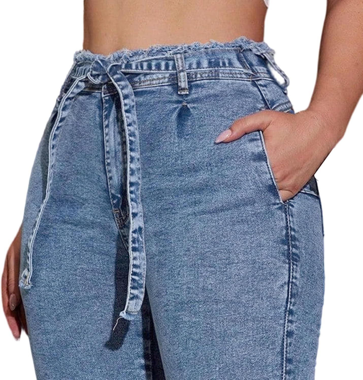 Dam hög midja skinny pennjeans stretch rumplyft denimbyxor magkontroll slim fit bälten jeggings