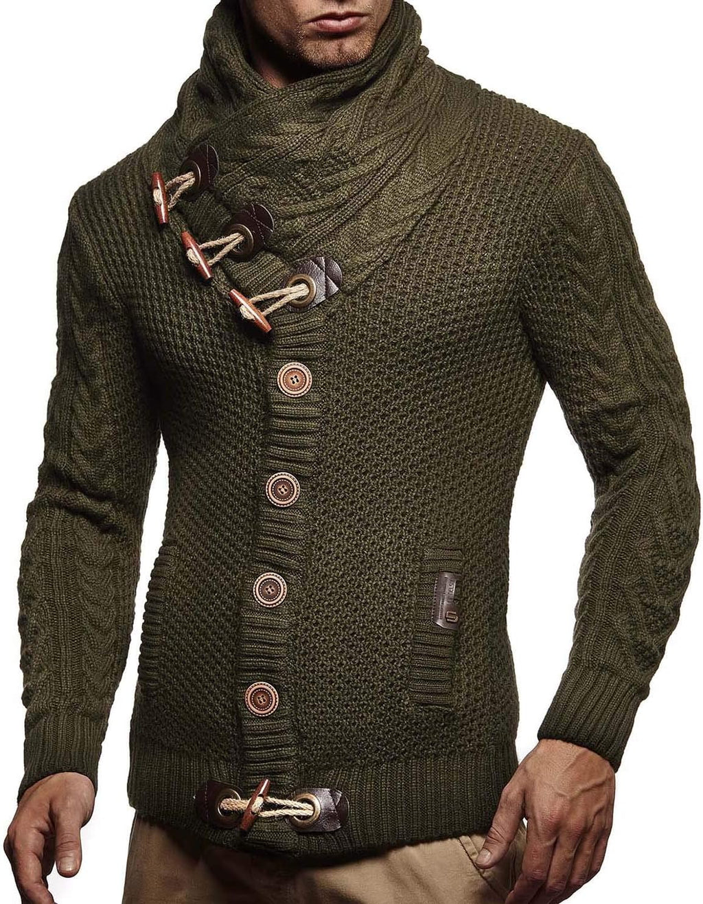 Leif Nelson Herrcardigan, jacka med sjalkrage, LN-4195