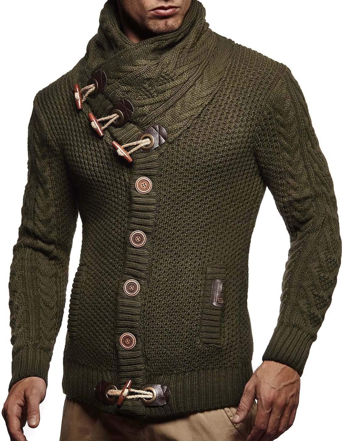 Leif Nelson Herrcardigan, jacka med sjalkrage, LN-4195