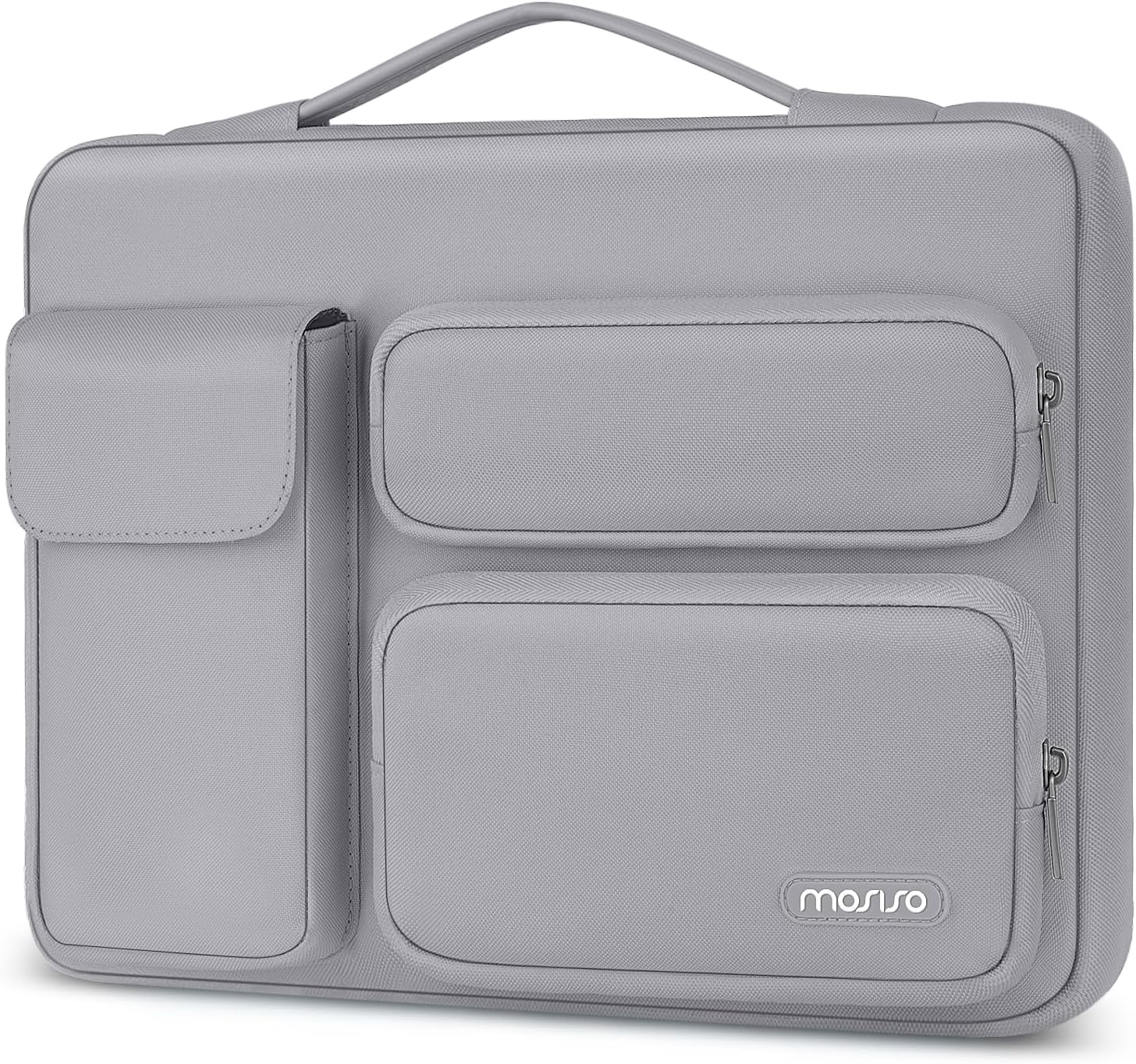 MOSISO 360 Protective Laptop Sleeve 14 inch, Laptop Sleeve Compatible with HP Dell ASUS Acer, HP Stream, Dell Latitude, IdeaPad, Side Opening Bag with 2 Raised and 1 Flapover Pockets