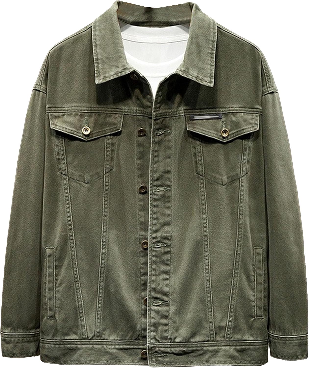 JEShifangjiusu Män Street Fashion Casual Denim Ytterkläder Baggy Rapper Denim Jackor Hip Hop Avslappnad Passform Streetwear