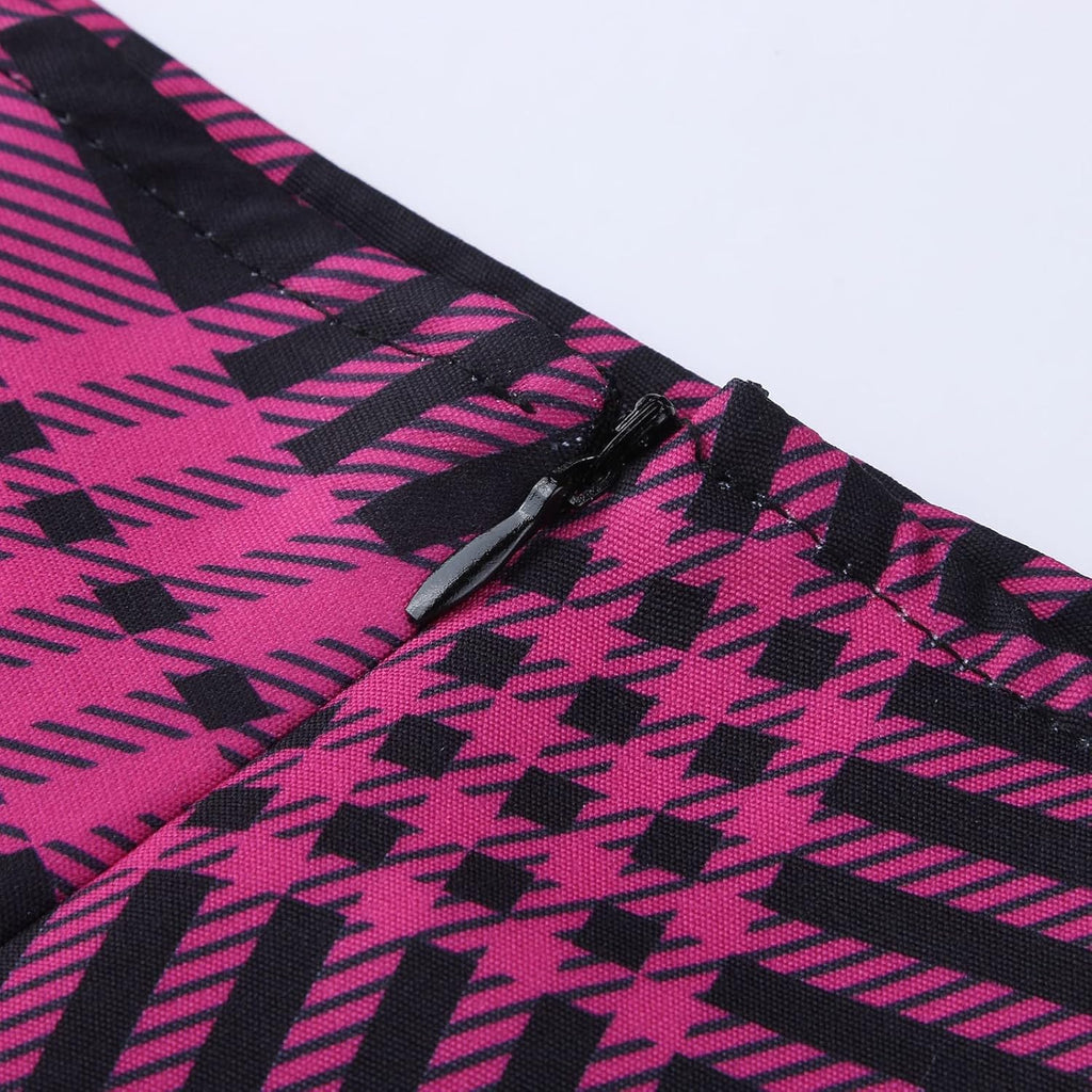 Leather Skirt plus Size Women Fashion Sexy Casual Lattice Printing A-line Mini Skirt Plaid Skirts