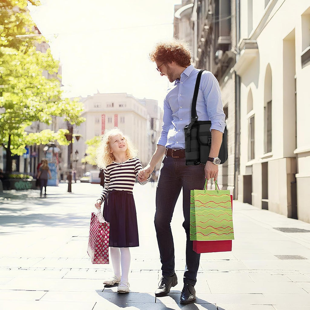 Sling Bag - Polyester Sling Shoulder-ryggsäck | Bandväska med stativ dagligt slitage | Bälte andas med vadderad rygg för arbete eller resor, handsfree-bekvämlighet,