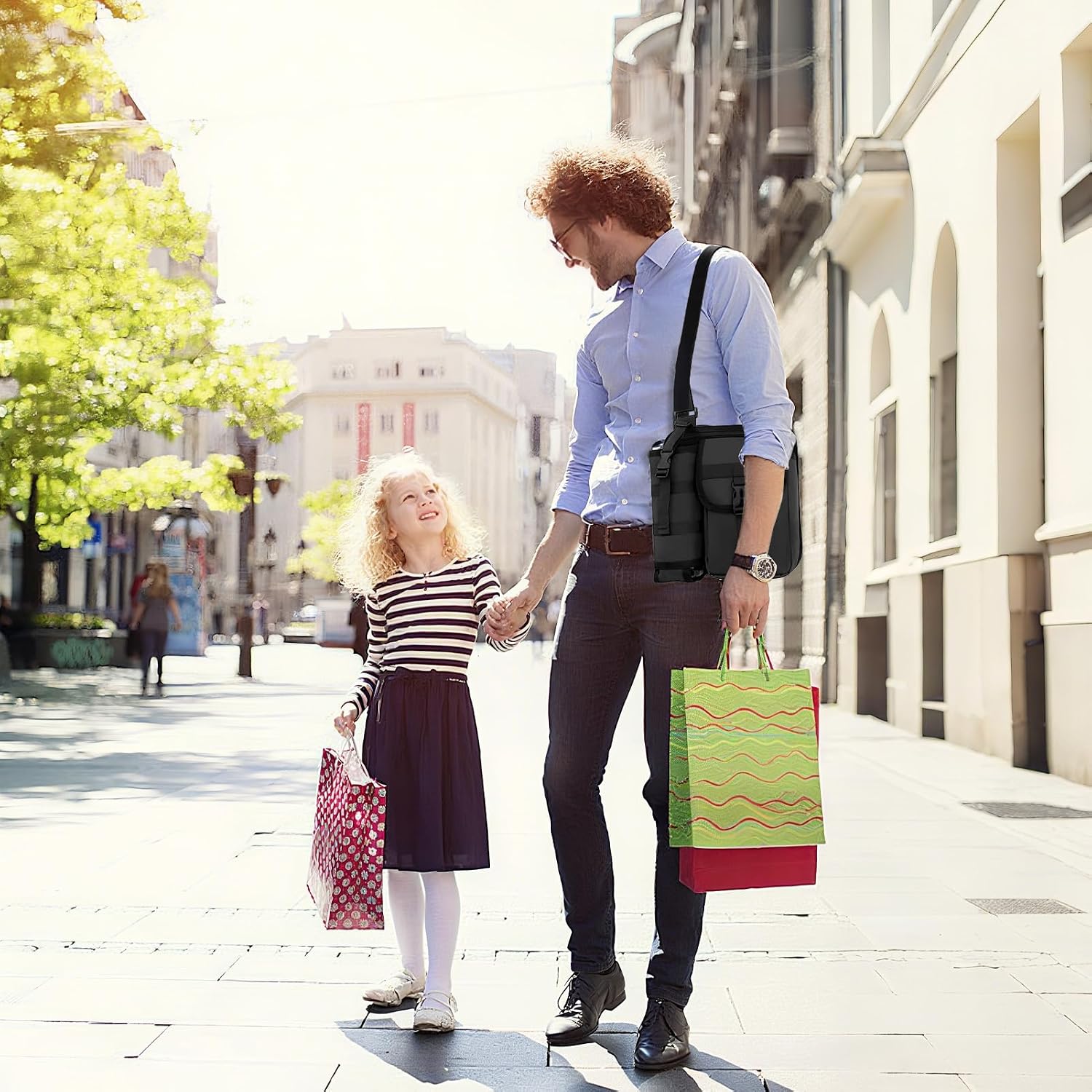 Sling Bag - Polyester Sling Shoulder-ryggsäck | Bandväska med stativ dagligt slitage | Bälte andas med vadderad rygg för arbete eller resor, handsfree-bekvämlighet,