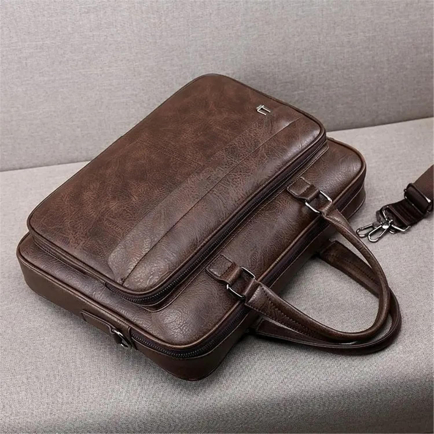 För kontorsbruk Bussiness Bag Large Capacity Läder Lyx 14 tums portföljer Tote Bolsas Handväska Shoulder Crossbody Väskor Bärbar förvaring