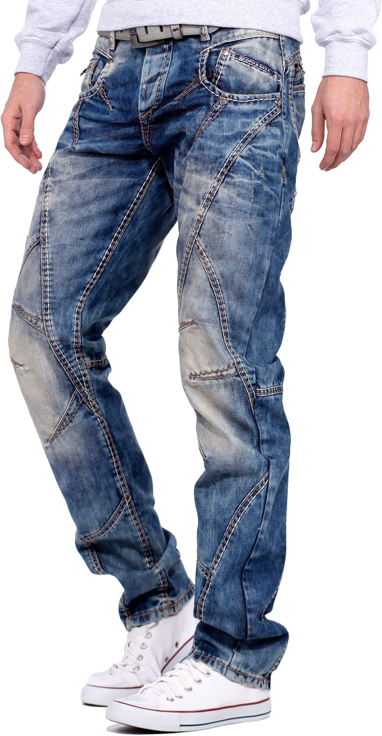 Cipo & Baxx Regular Jeans för män, Blå – 32