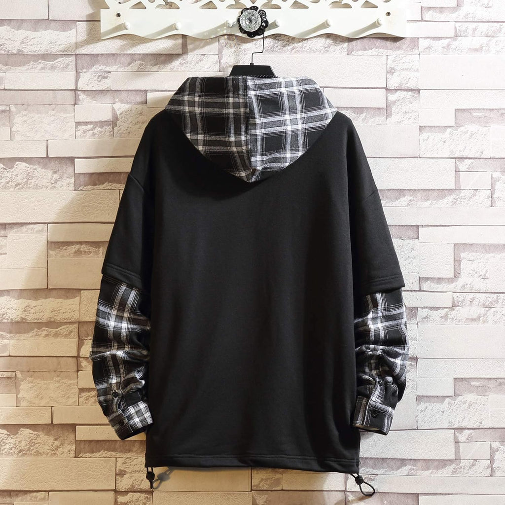 GURUNVANI Lappteknik huvtröjor herr bokstavstryck streetwear huvtröja herr sweatshirt