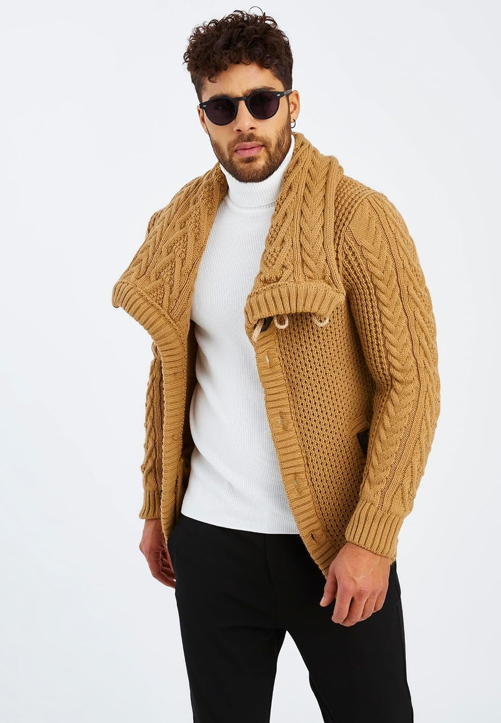 Leif Nelson Herrcardigan, jacka med sjalkrage, LN-4195