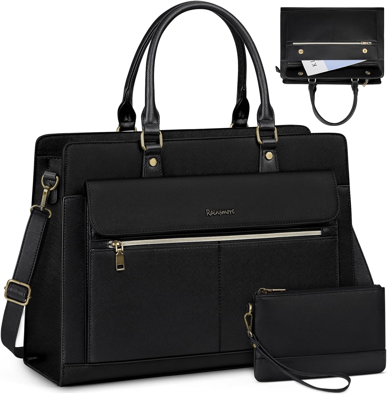 RAINSMORE Handväska damer shopper damer stor med plånbok 2-delat set