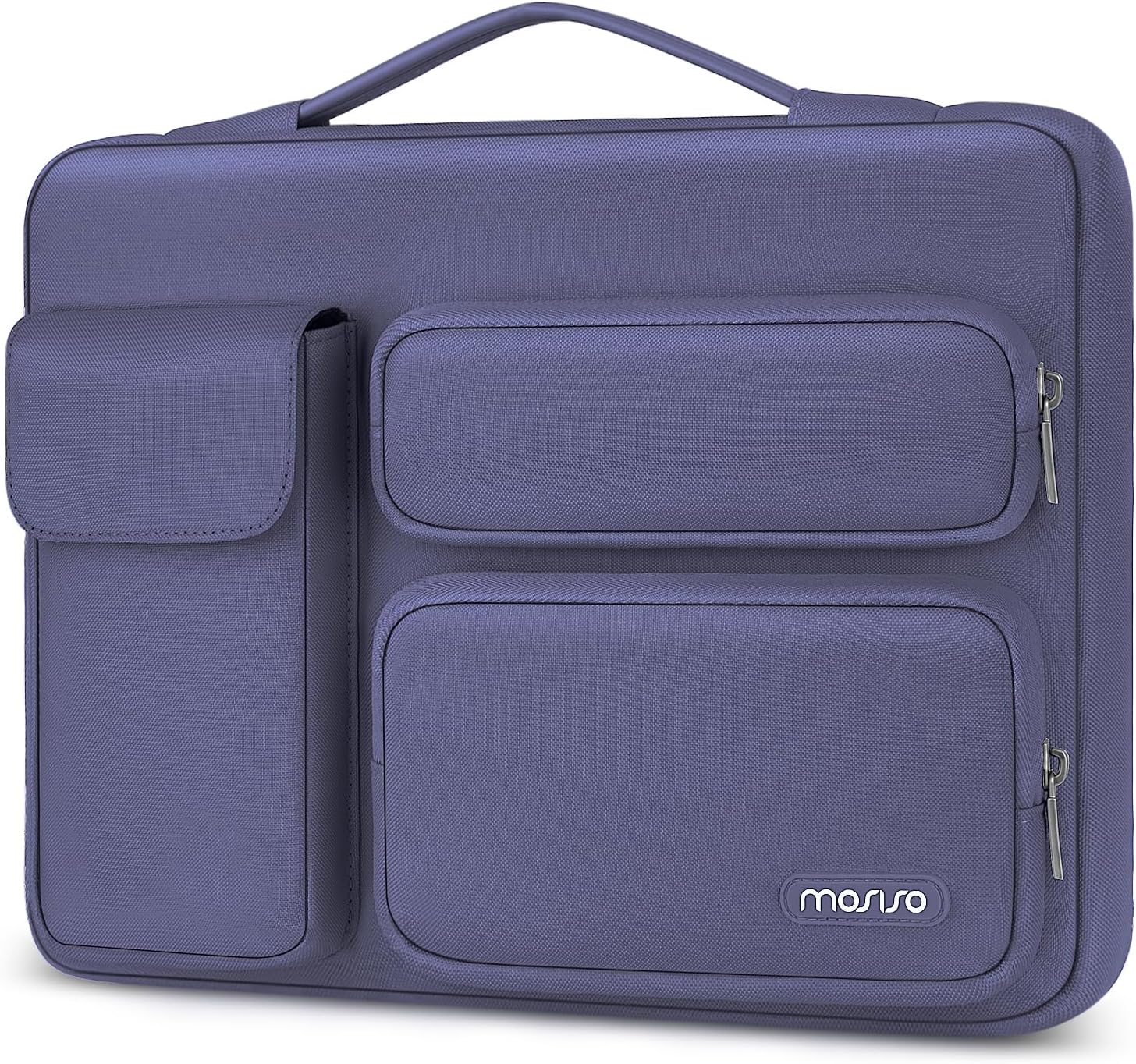 MOSISO 360 Protective Laptop Sleeve 14 inch, Laptop Sleeve Compatible with HP Dell ASUS Acer, HP Stream, Dell Latitude, IdeaPad, Side Opening Bag with 2 Raised and 1 Flapover Pockets