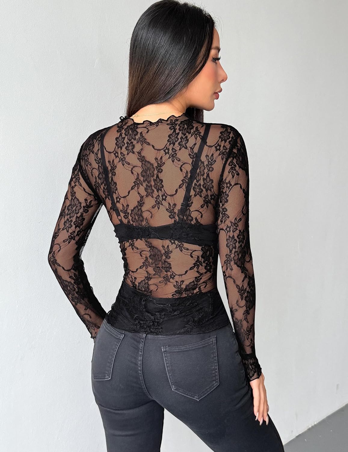 Zeagoo Dam-t-shirt, sexig, transparent nättopp, sheer, genomskinliga toppar för fest och klubbkläder, XS–XXL