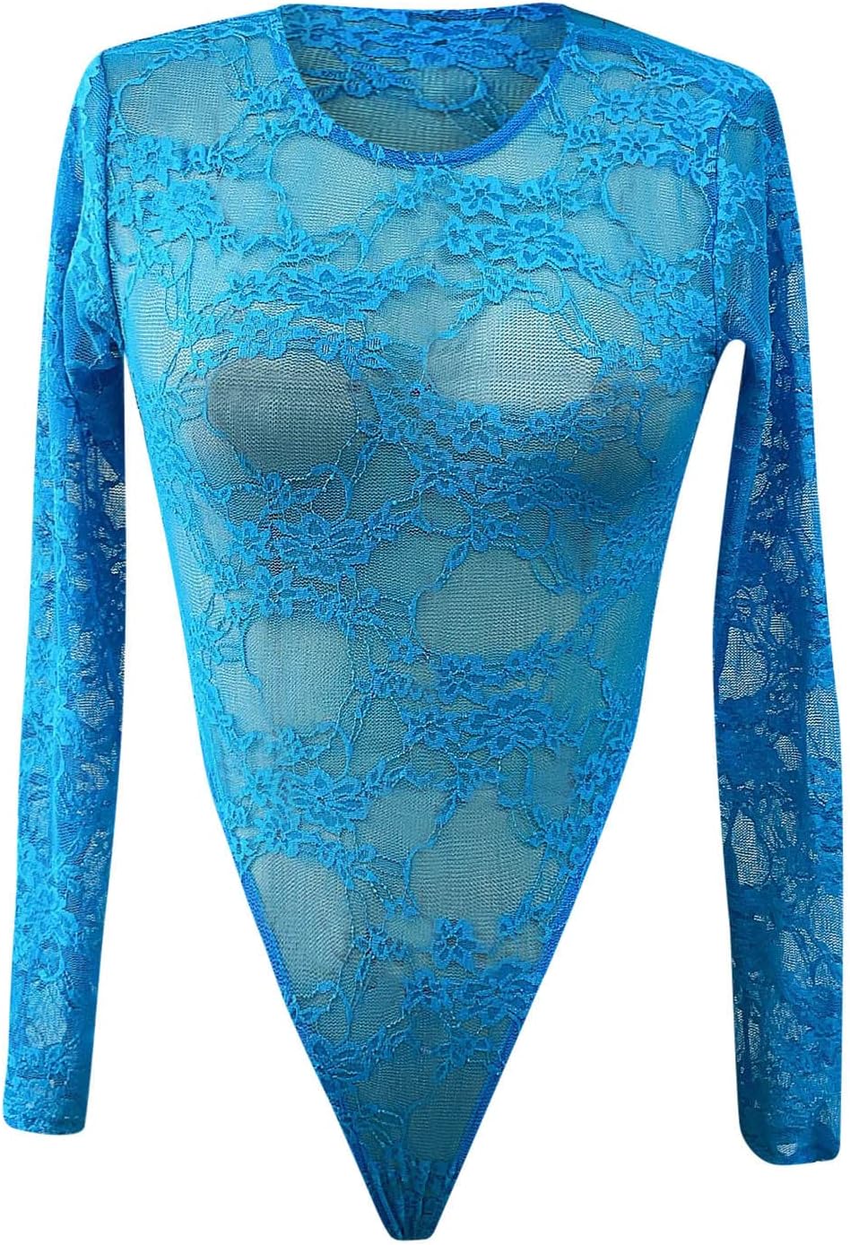 5x Lingerie for plus Size Women Long Stretch Lace Leotard Womens Sleeve Floral Body Top Bodysuit Ladies Women's Jumpsuit Lingerie New Years Lingerie Push up