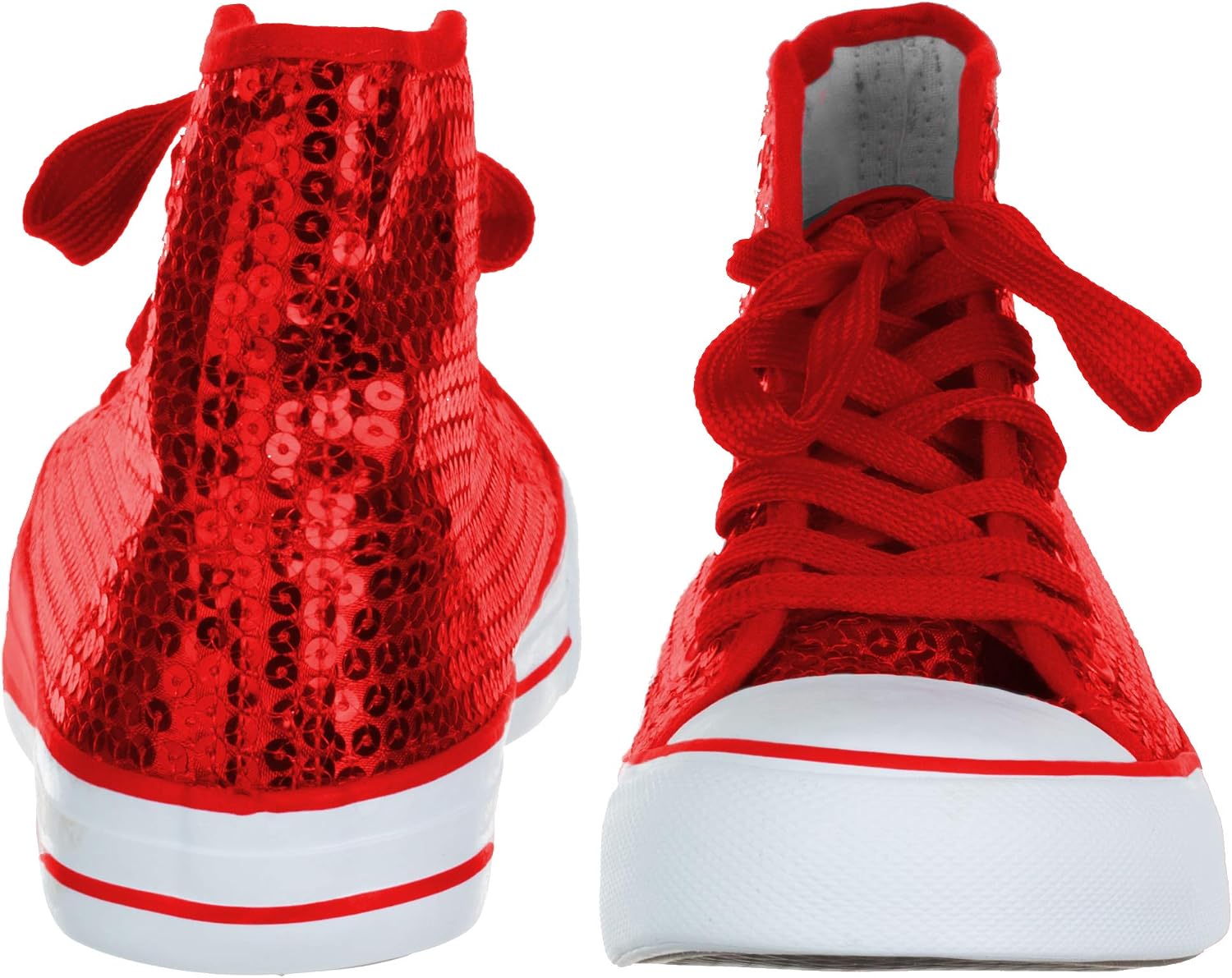 Brandsseller Dam Glitter sneakers paljetter halv höga spets damstövlar.