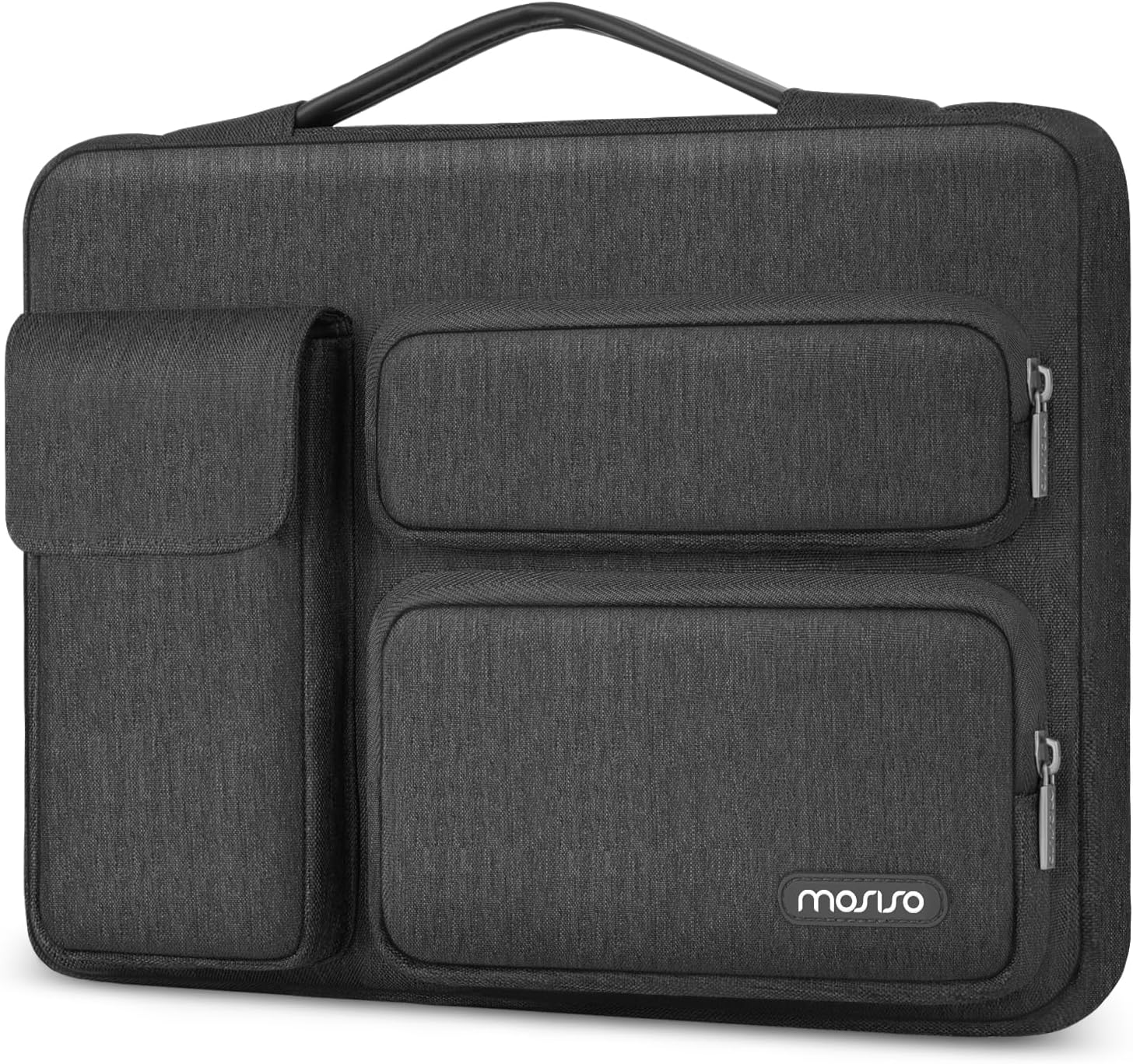 MOSISO 360 Protective Laptop Sleeve 14 inch, Laptop Sleeve Compatible with HP Dell ASUS Acer, HP Stream, Dell Latitude, IdeaPad, Side Opening Bag with 2 Raised and 1 Flapover Pockets
