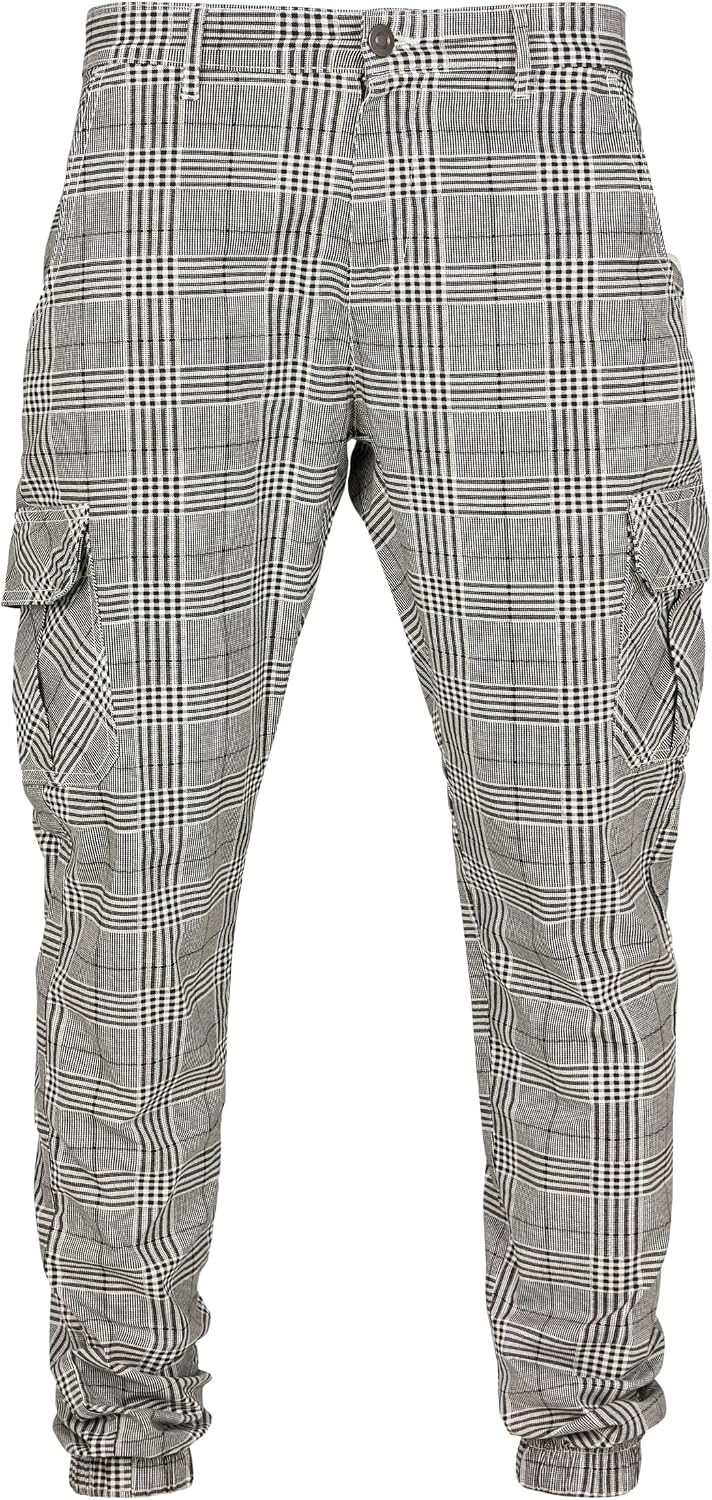 Urban Classics herr Byxor Aop Glencheck Cargo Jog Pants