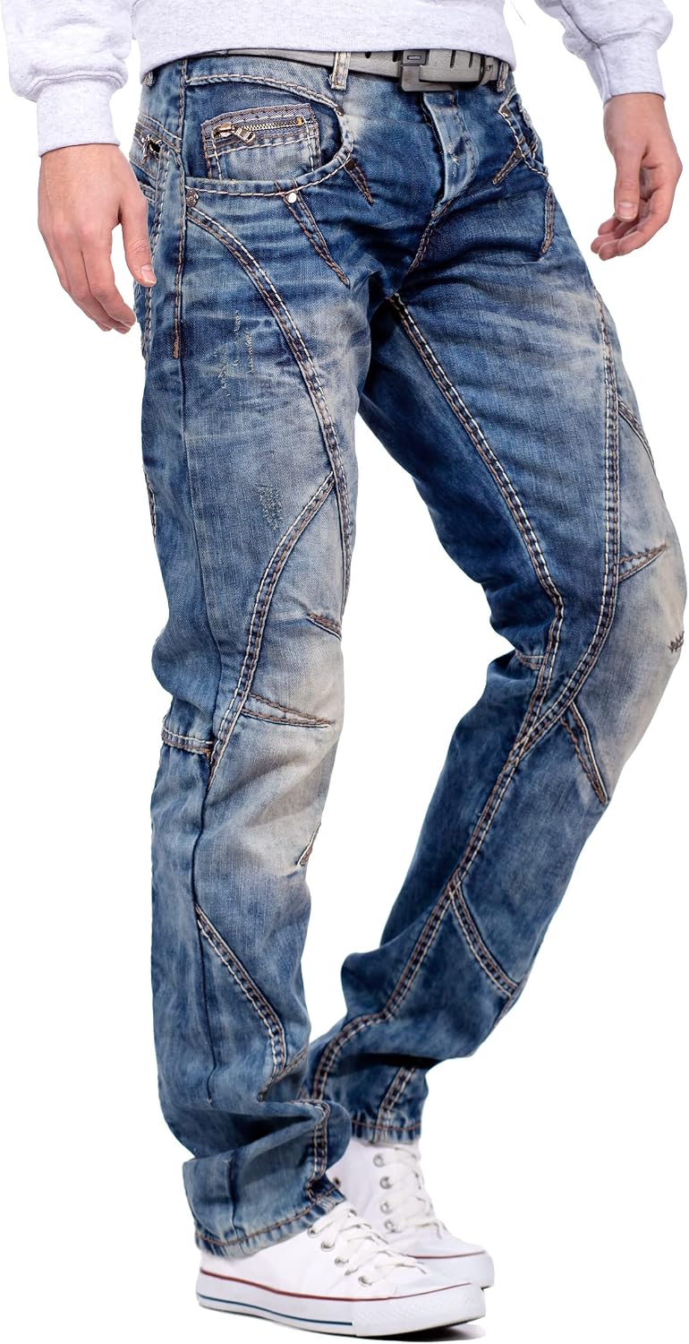 Cipo & Baxx Regular Jeans för män, Blå – 32