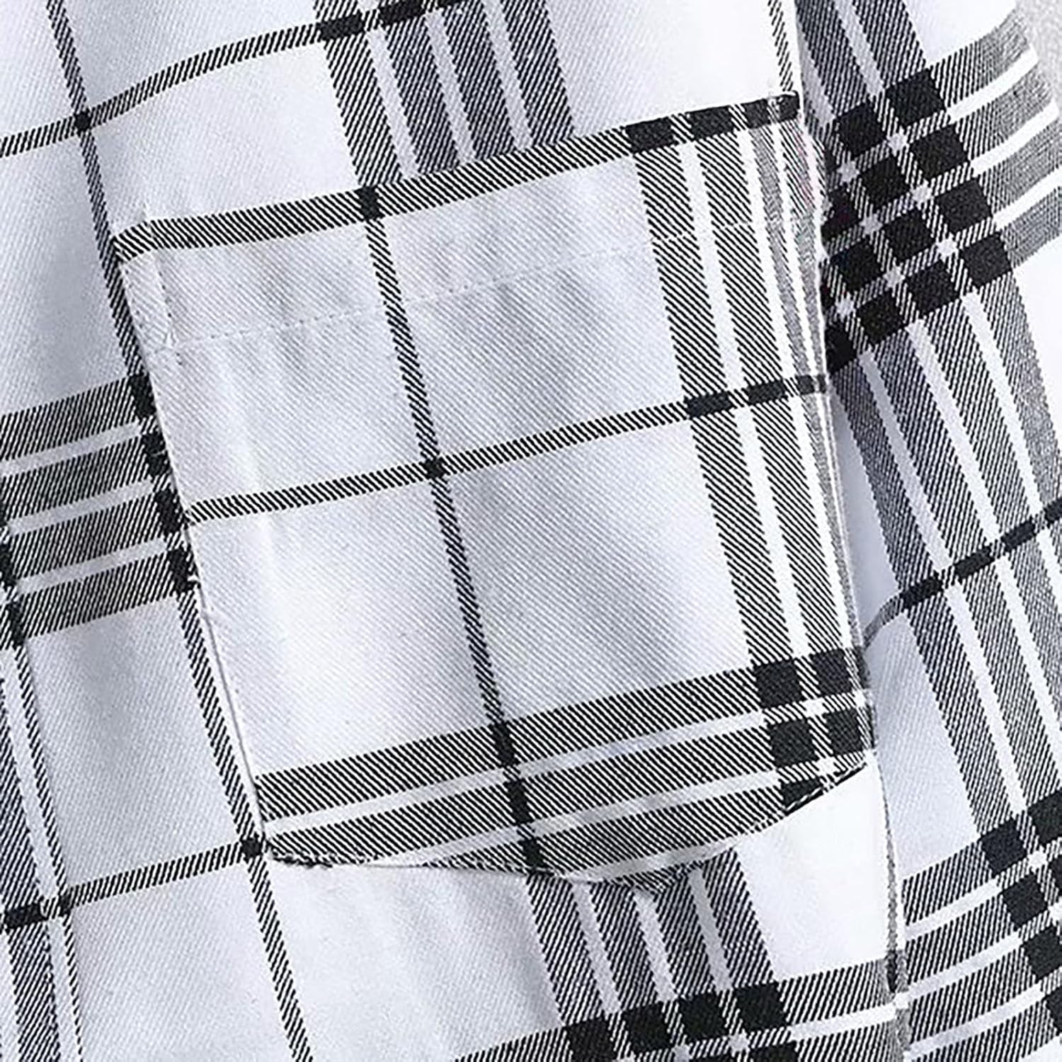 rutig skjorta herr kortärmad tippning krage lös passform t-shirt med ficka icke-järn button-down rutiga skjortor lätta och bekväma klassiska herrtoppar för vardaglig användning