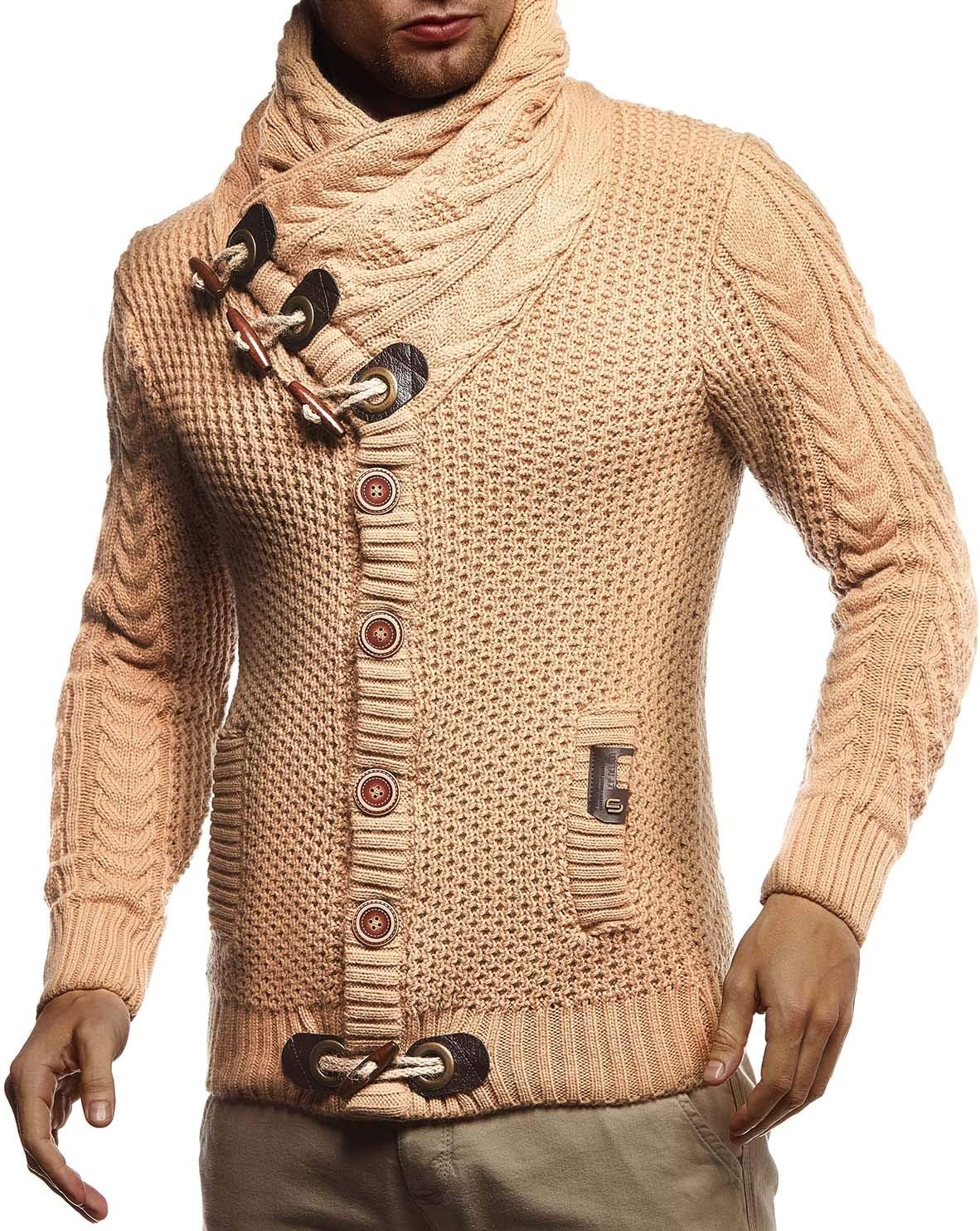 Leif Nelson Herrcardigan, jacka med sjalkrage, LN-4195