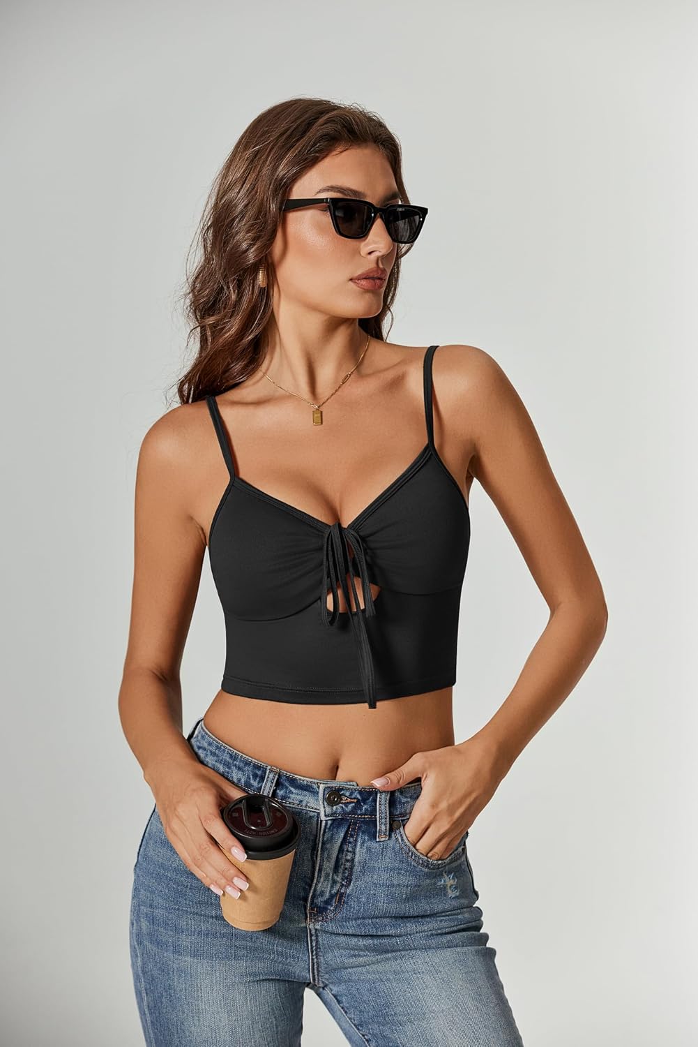 Avidlove Sexiga skjortor för kvinnor Y2K Crop Top