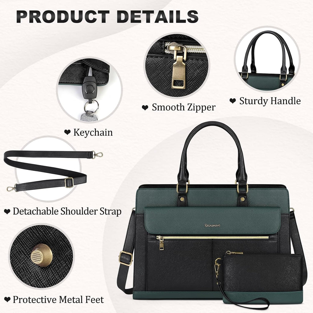RAINSMORE Handväska damer shopper damer stor med plånbok 2-delat set
