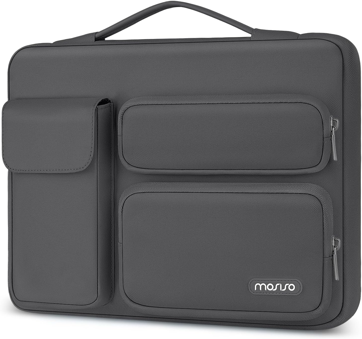 MOSISO 360 Protective Laptop Sleeve 14 inch, Laptop Sleeve Compatible with HP Dell ASUS Acer, HP Stream, Dell Latitude, IdeaPad, Side Opening Bag with 2 Raised and 1 Flapover Pockets
