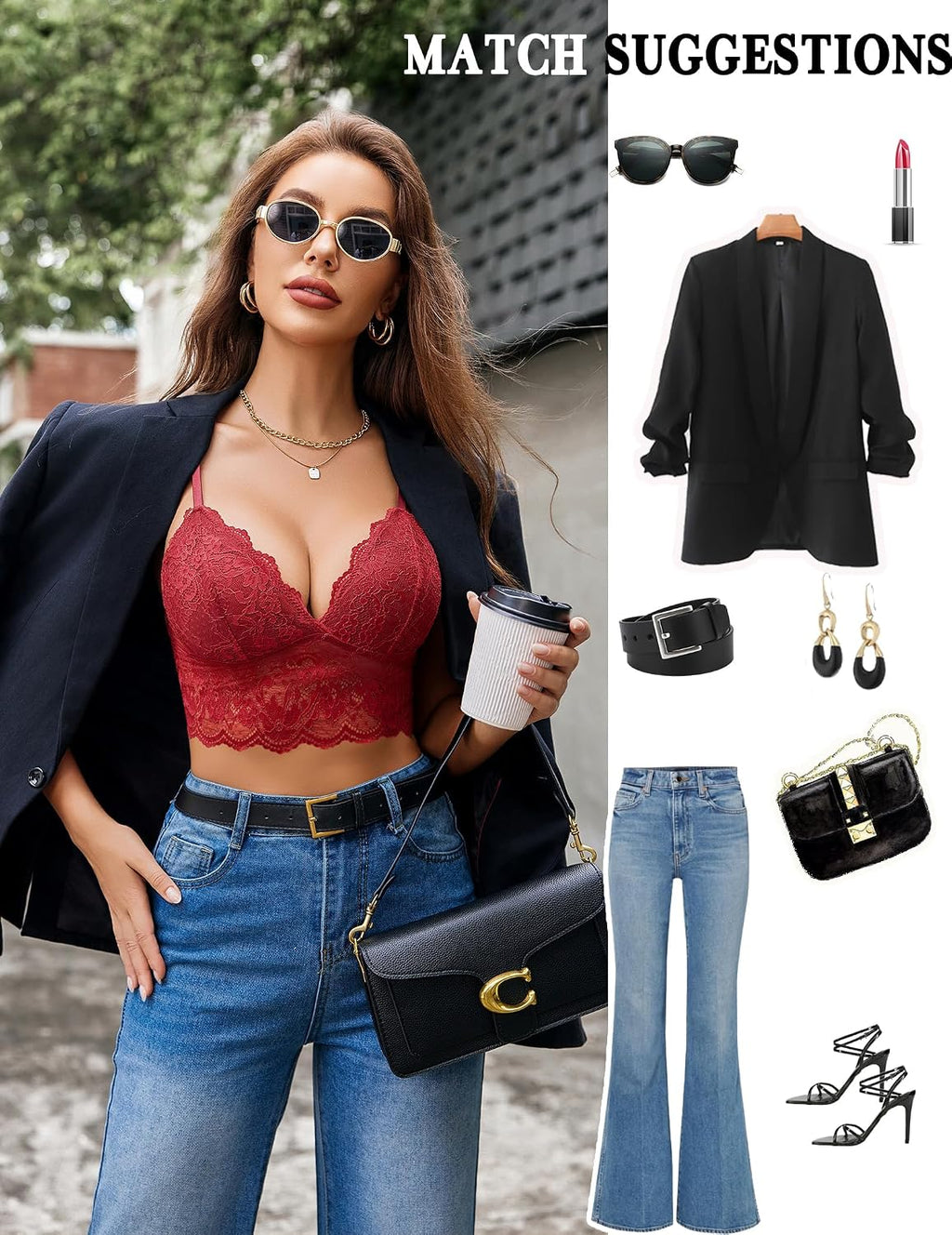 Avidlove dam spets bustier camisole sexig crop top V-ringad bralette undertröja bh spagettiremmar tank basic magfri toppar festival going outfit
