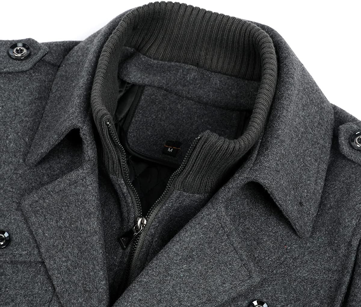 Rockar för Herr Casual Vinter Ullkappor Regular Fit Vinter kappa Ärtkappa för Vintern