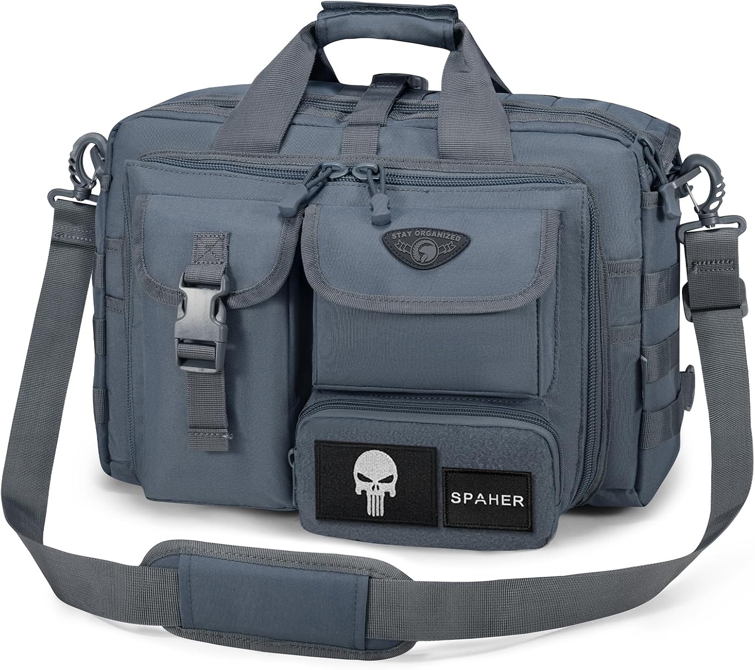 SPAHER Portfölj Herr Arbetsväska Herr Laptopväska 14/15,6/17,3 tum Business Tactical Bag Militärväska Axelväska Messenger Bag Herr Present för Kvinnor Herr