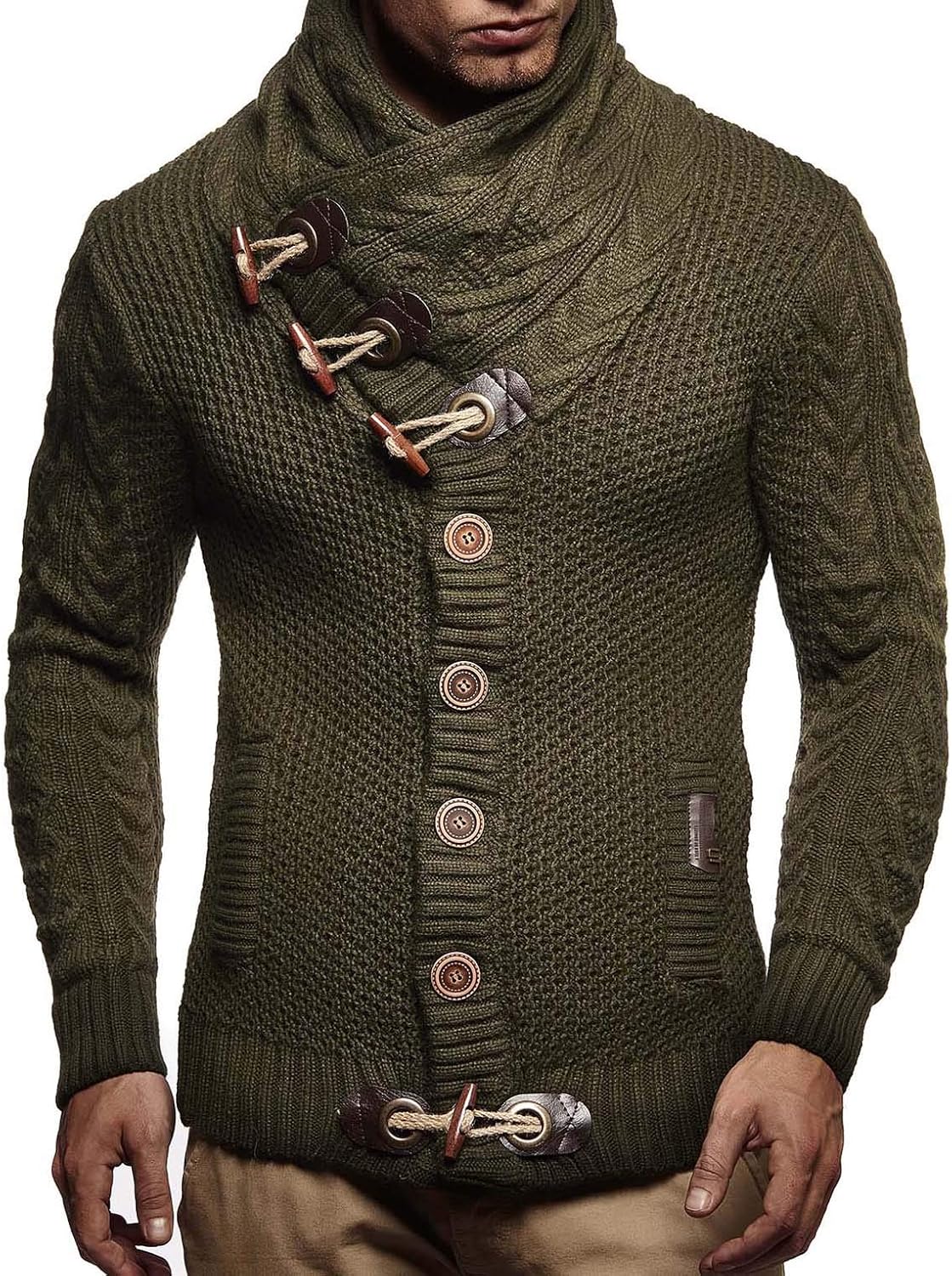 Leif Nelson Herrcardigan, jacka med sjalkrage, LN-4195