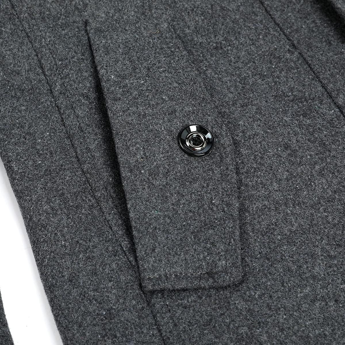 Rockar för Herr Casual Vinter Ullkappor Regular Fit Vinter kappa Ärtkappa för Vintern