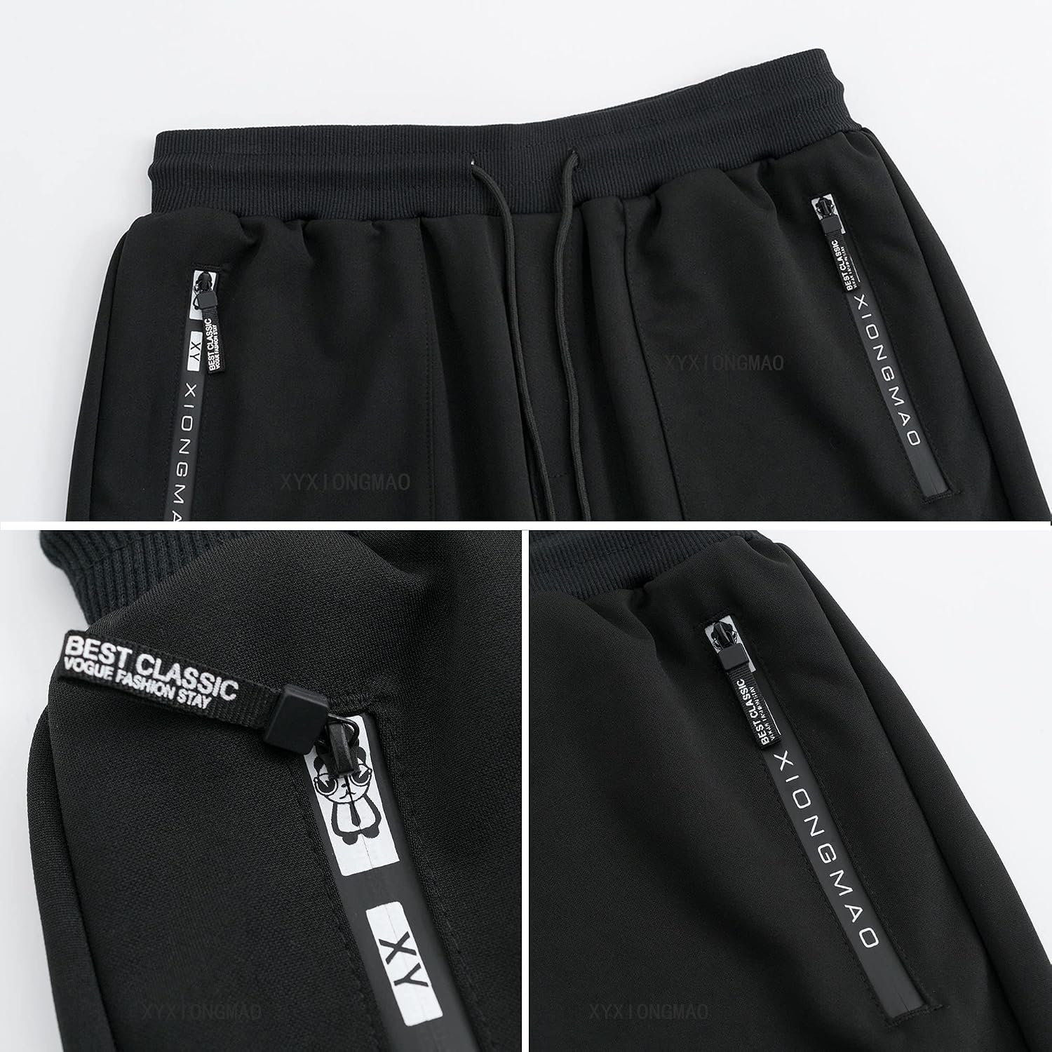 XYXIONGMAO Joggingbyxor för män, techwear, hiphop, haremsbyxor, streetwear, taktiska träningsbyxor, Svart, M