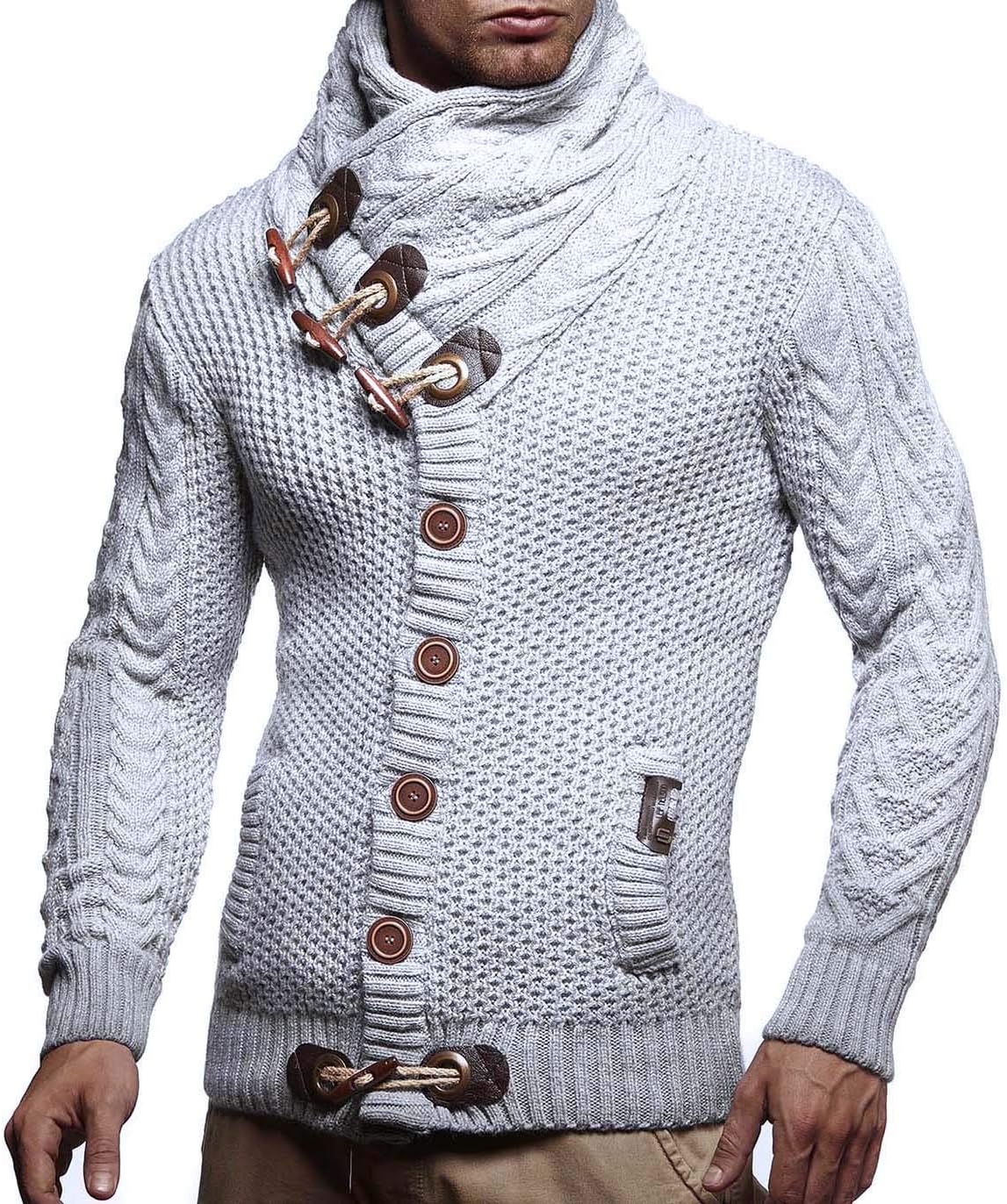 Leif Nelson Herrcardigan, jacka med sjalkrage, LN-4195