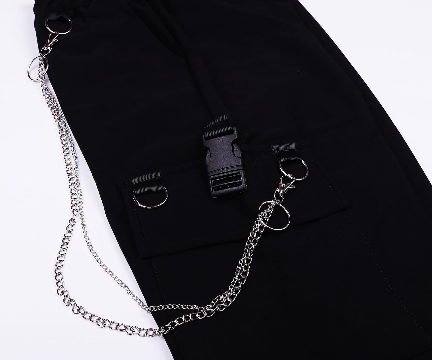 Cargobyxor dam med byxkedja gotiska kläder dam goth punk Y2k techwear byxor