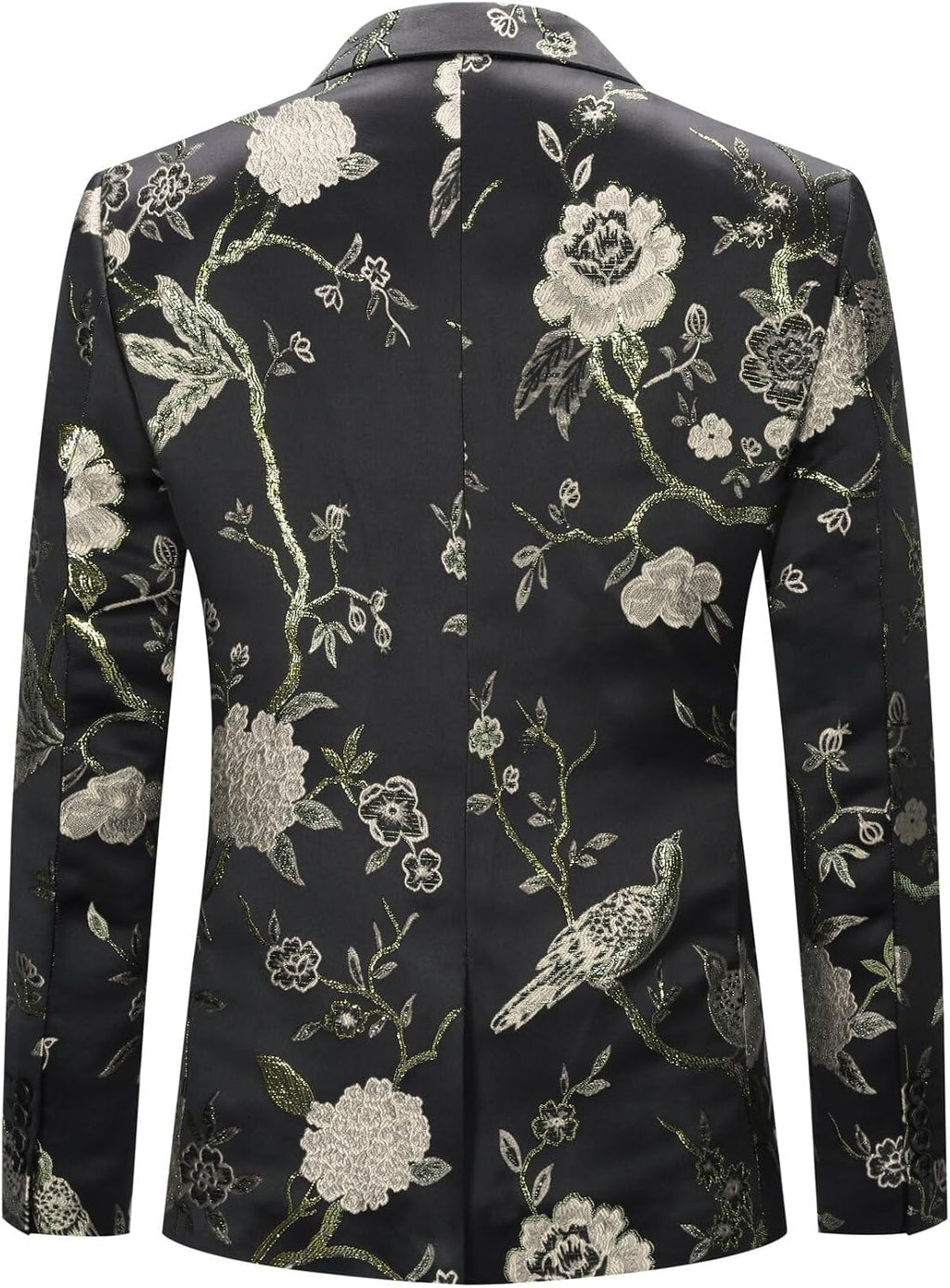 YOUTHUP Broderi blazer för män smal passform blommig kostym jacka snygg blommig smoking jackor