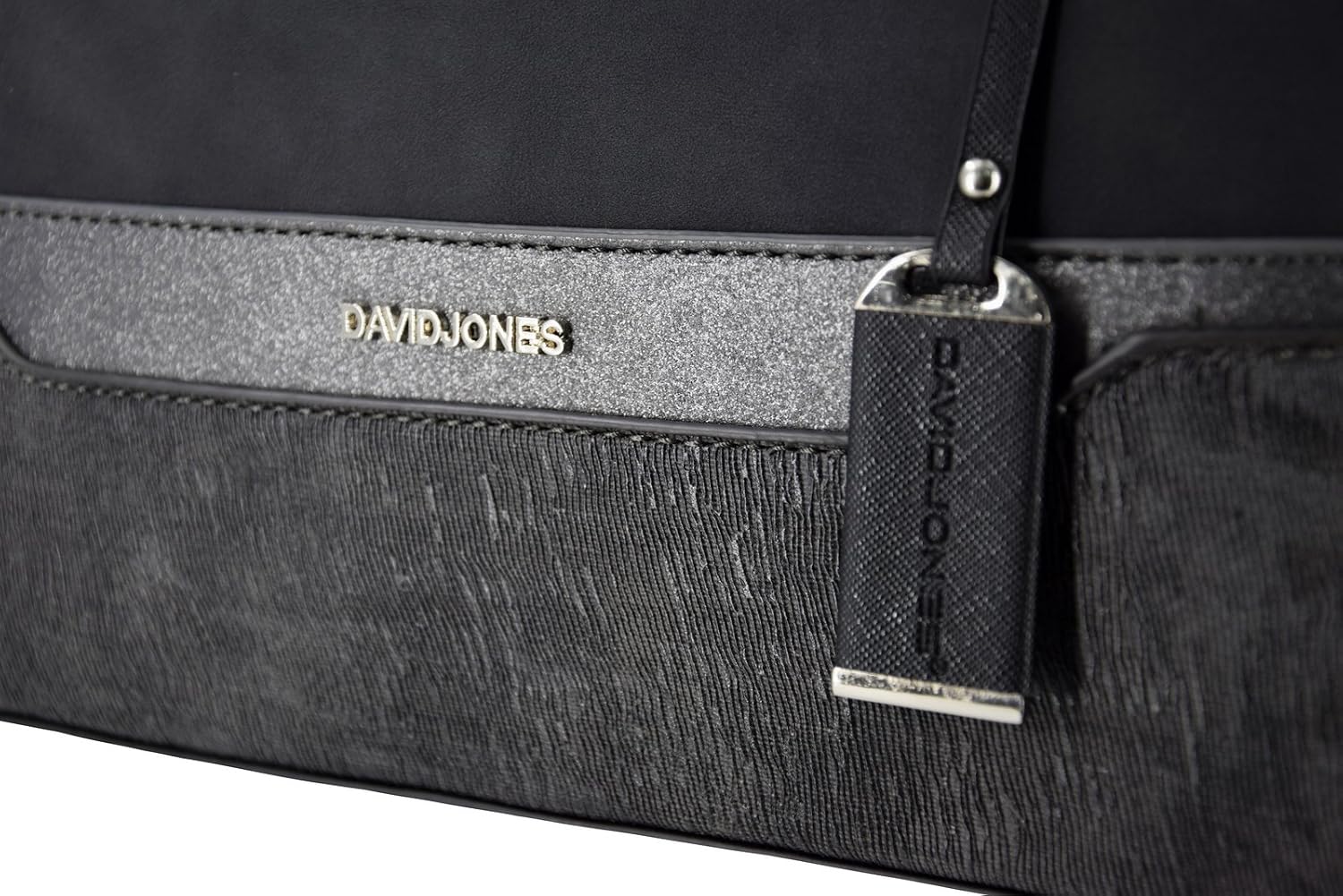 David Jones - Dam Stor Handväska - PU Läder Tote Bag - Praktisk Randig Axelväska - Kvinnor Medelstor Väska Axelremsväska Tygväska Damväska Shopper - Trendig Mode Elegant Kontor Arbete