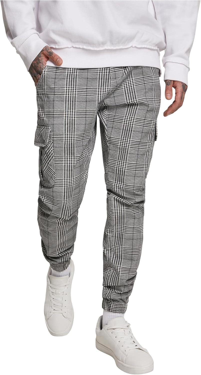 Urban Classics herr Byxor Aop Glencheck Cargo Jog Pants