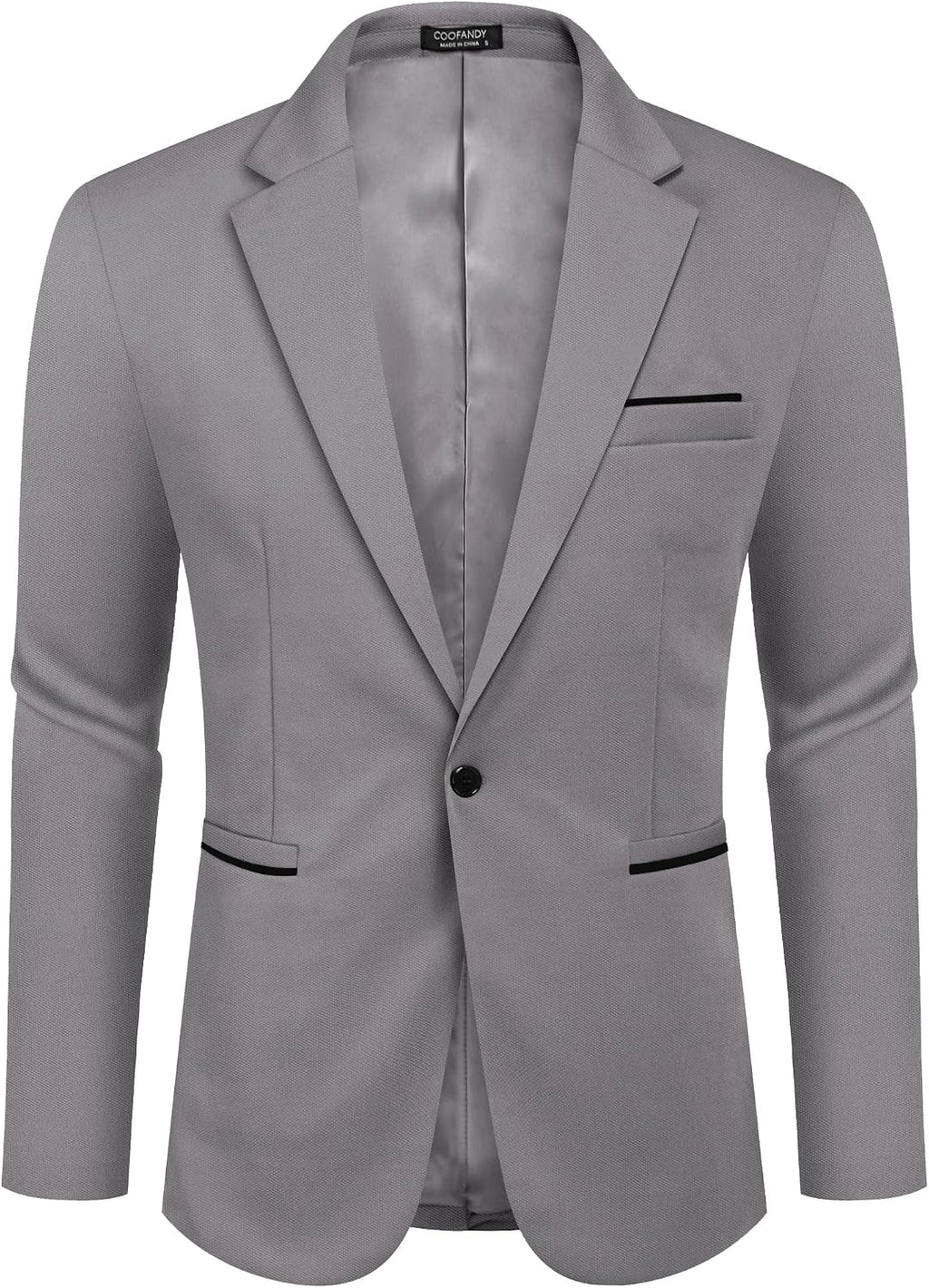 Coofand Vardaglig kostymkavaj för män, blazer, lätt och sportig med en knapp, linnetextur