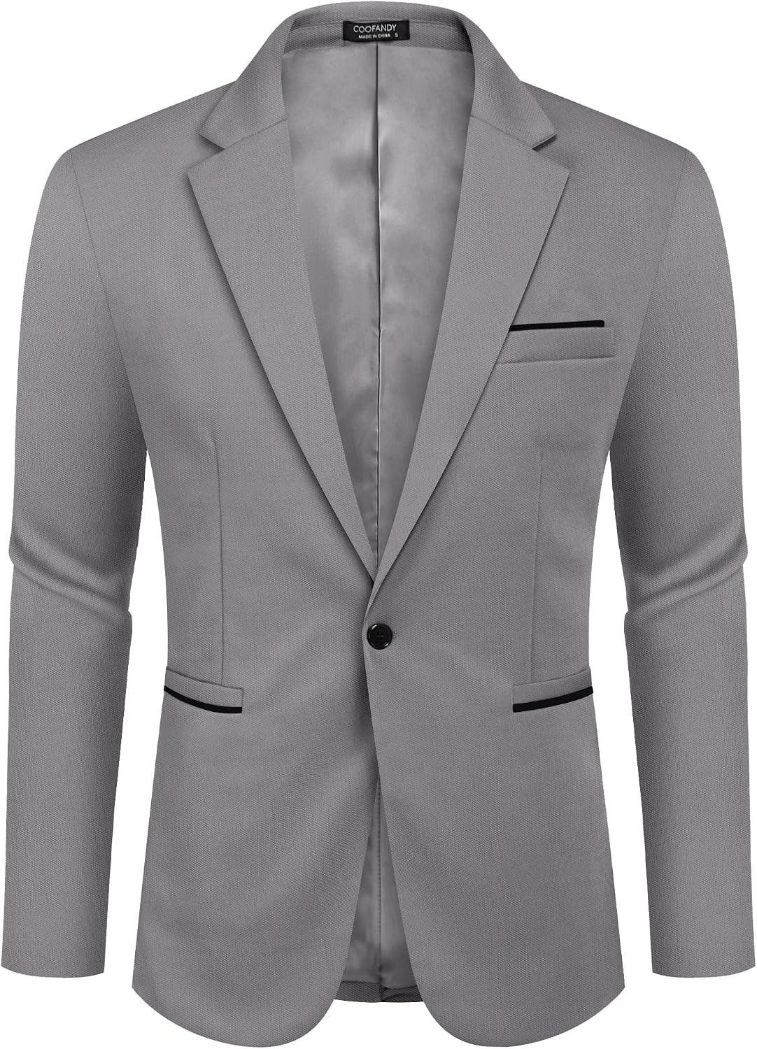 Coofand Vardaglig kostymkavaj för män, blazer, lätt och sportig med en knapp, linnetextur